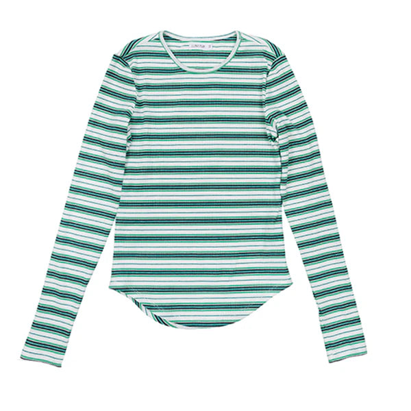 Luna Mae Ella Green Striped Tee