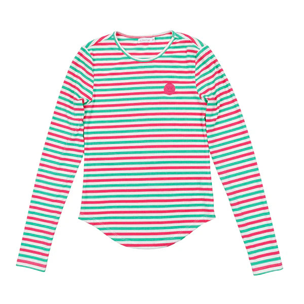 Luna Mae Ella Watermelon Striped Tee