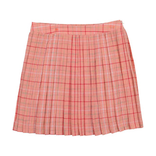 Maisonita Salmon Plaid Pleated Skirt