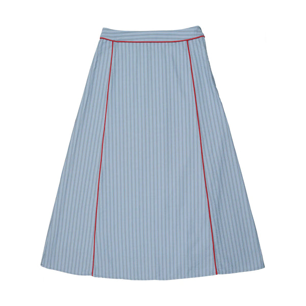 Maisonita Blue Striped Maxi Skirt