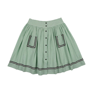 Maisonita Green Seersucker Pocket Skirt