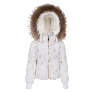 Manteau Taupe Baby Bunny Printed Coat