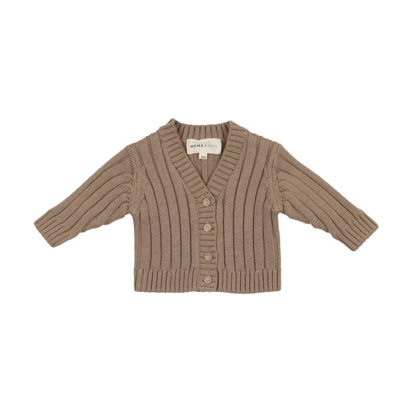 Mema Knits Ribbed Cardigan in Mink