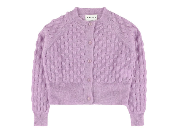 Morley VERONA Waffle Cardigan in Lilac