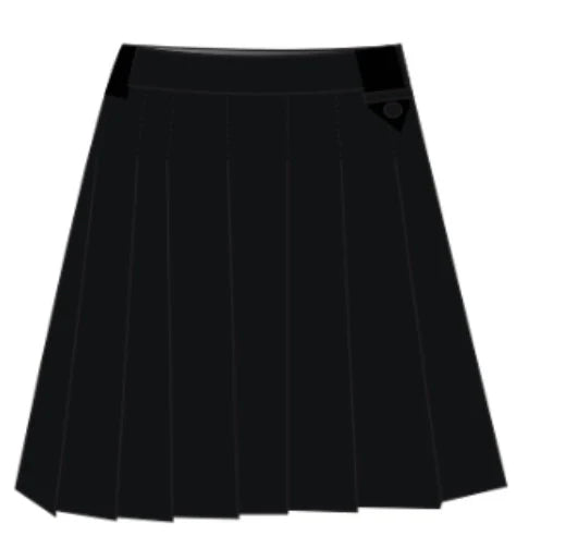 Noma Black Pleated Skirt with Velvet Tab