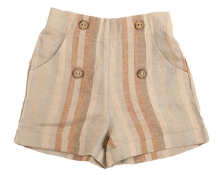 Noma Apricot Wide Striped Shorts