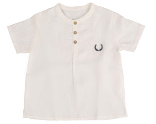 Noma White Embroidered Emblem Shirt