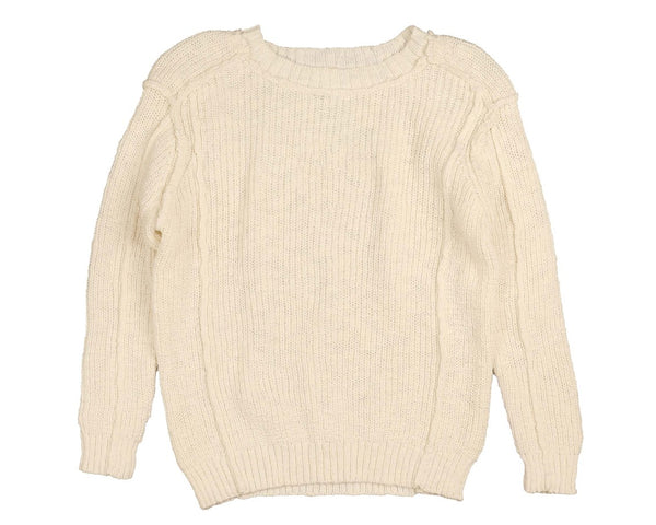 Noma Cream Slub Tonal Emblem Knit