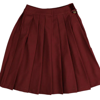 Noma Berry Pleated Skirt with Velvet Tab