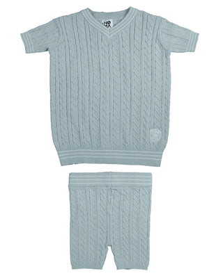 Noma Light Blue Cabled Knit 2PC