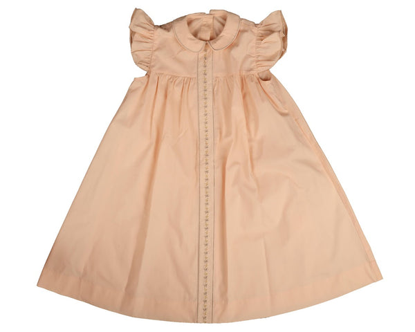 Noma Peach Collared Dress with Special Stitching