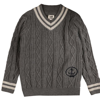Noma Charcoal Knit with Neck Stripe