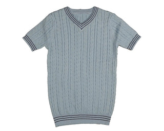 Noma Light Blue Cabled V-Neck Knit