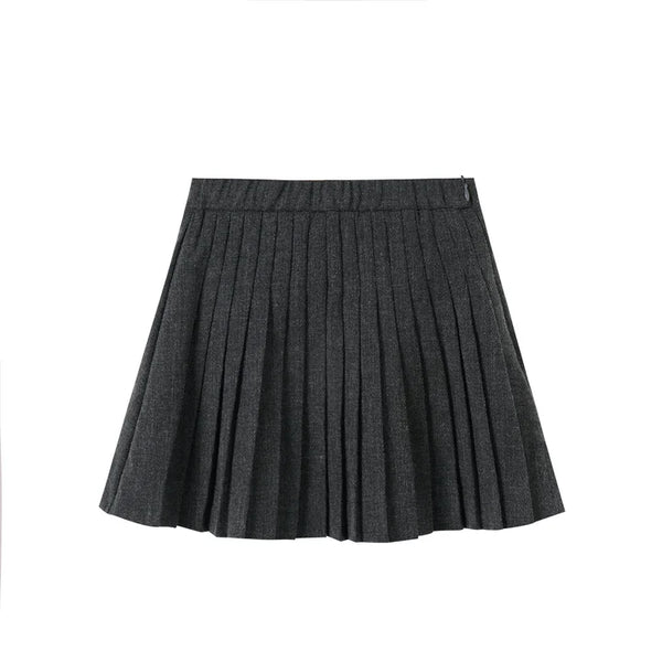 Nou Nelle Grey Pleated Skirt