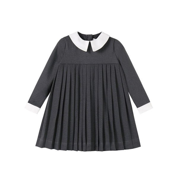 Nou Nelle Pleated Grey Dress