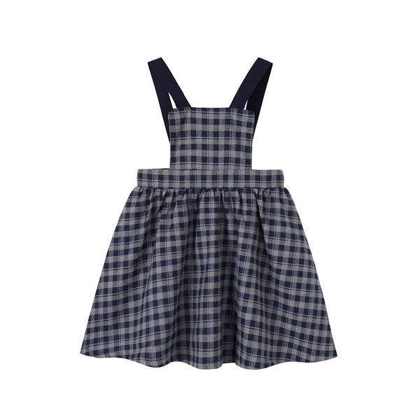 Nou Nelle Navy Gingham Strap Jumper