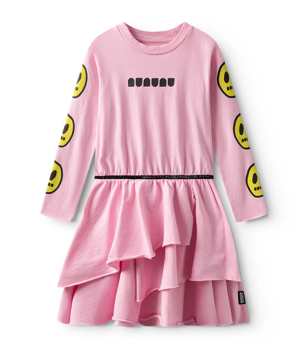 Nununu Smile Layered Dress In Super Pink