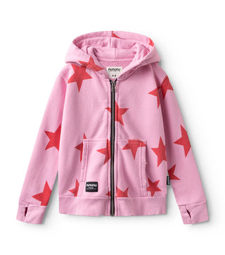 Nununu Star Zip Hoodie In Super Pink