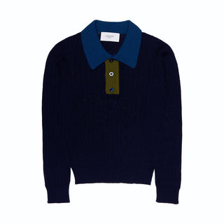 Paade Mode Dark Blue Seamless Polo Shirt
