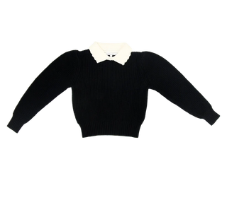 Little Parni Black Collar Sweater