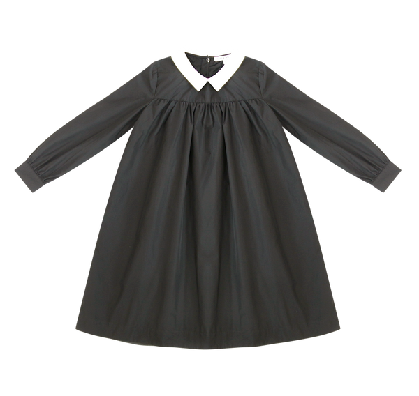 Little Parni Black Collar Taffeta Dress