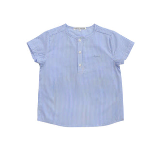 Little Parni Blue & White Stripe Boys Shirt