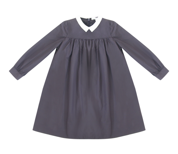 Little Parni Plum Taffeta Collar Dress