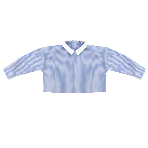 Little Parni Blue Stripe Girls Shirt