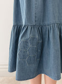 Petite Pink Dark Chambray Patchwork Skirt