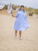 Poet Teen Amelia Blue Pinstripe Dress