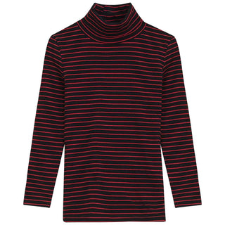 KIX Black/Red Striped Turtleneck