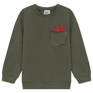 KIX Plaid Detail Sweatshirt