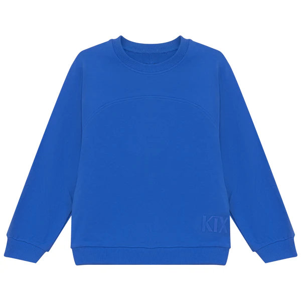 KIX Blue Round Yoke Top