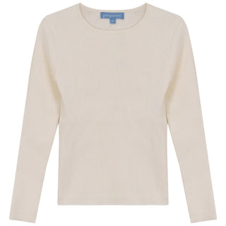 Pompomme Cream Ribbed Top