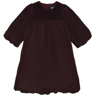 Pompomme Fig Taffeta Bubble Hem Dress