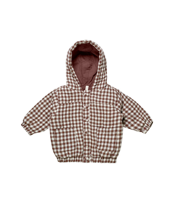 Quincy Mae Gingham Hooded Jacket