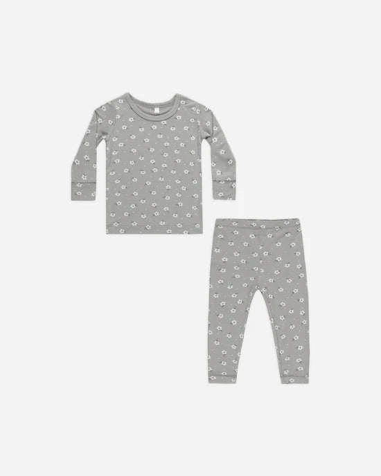 Quincy Mae Bamboo PJ Set Blue Ditsy