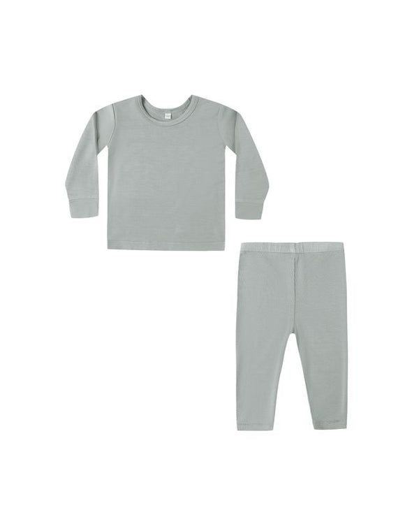 Quincy Mae Bamboo PJ Set in Steel Blue