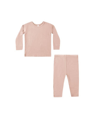 Quincy Mae Bamboo PJ Set in Rose