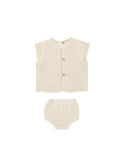 Rylee and Cru Natural Scallop Knit Baby Set
