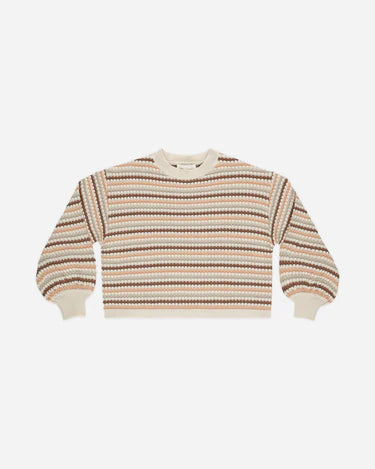 Rylee and Crew Honeycomb Stripe Boxy Crop Sweater