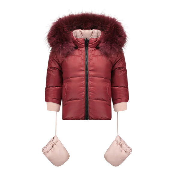 Scotch Bonnet Baby Coat Reversible Red/ Pink