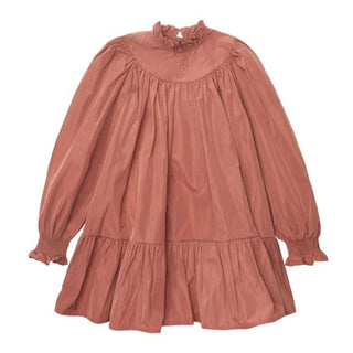 Tocoto Vintage Pink Ruffle Collar Dress