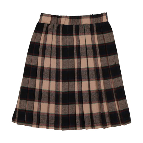 Urbani Navy Plaid Pleated Skirt