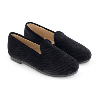 Zeebra Black Corded Velvet Loafer