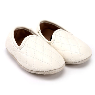 Zeebra Quilted Ivory Rubber Sole Shoe
