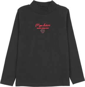 Analogie Velour Collection Girls Mockneck in Black