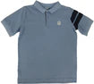 Lil Legs SS Stripe Polo in Smokey Blue