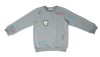 Crew Kids Grey Stitch Patch Sweatshirt