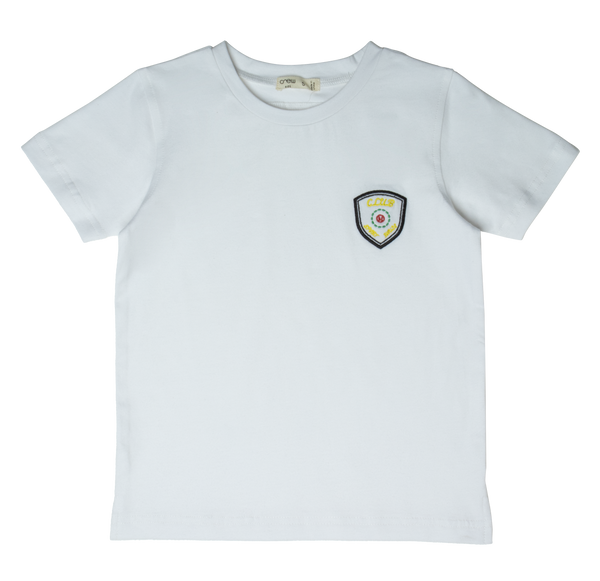 Crew Kids White Stitch Patch Tee